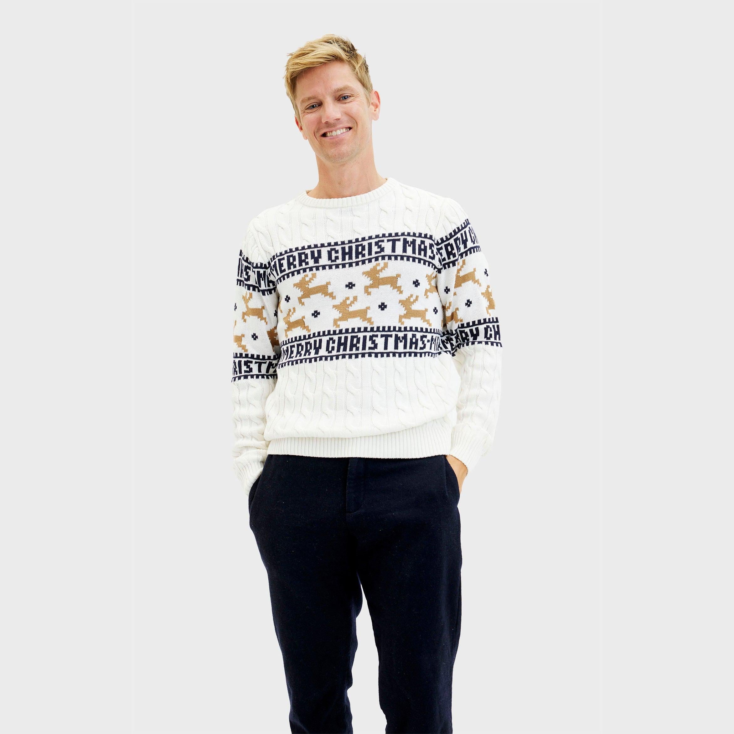 Der Elegante Weihnachtspullover Weiß - Damen.